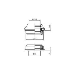 Prestine balhoofd semi pt-1808H semi integ. 44mm (2181004251440)