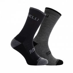 Rogelli Wintersok Wool Merino Grijs & Zwart 2-pack 40-43 (8720567003666)