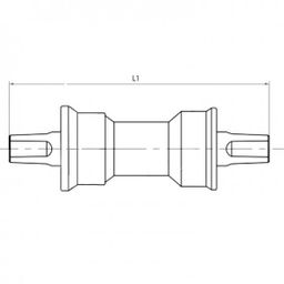 M-Wave vervangende trapas JIS L-127 mm zilver (0887539017835)