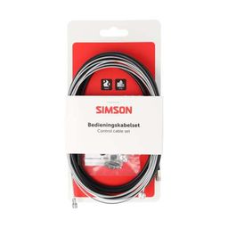 Simson remkabel set universeel 2 nippels RVS zwart (8711646935510)