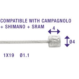 Kabel slurf binnen tandem rem weinm/peer (8716706011234)
