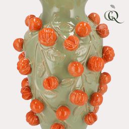 Vaas steen M - H38 W24 - Pistache green- Manderin (8720872541785)