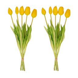 Tulpen boeket Geel - 10 stuks - 'Real Touch' Kunst tulpen - 42 cm (yellow) (8720872023847)