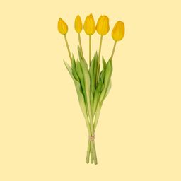 Tulpen boeket Geel - 10 stuks - 'Real Touch' Kunst tulpen - 42 cm (yellow) (8720872023847)