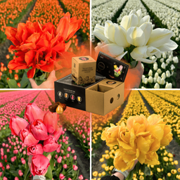 Flowerbulbs amsterdam Dutch Tulip Mix - Luxe box medium, 40 bloembollen voor 1 m2 bloemenpracht - Maat 12+ (8720938490163)