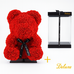 Beer DELUXE op standaard 40cm - rood foam - in luxe cadeauverpakking 40 cm (50574)