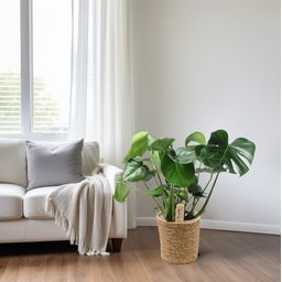 Monstera In Natural Basket (30756)