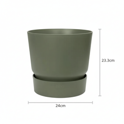 Elho greenville round leaf green - D25cm (8711904332433)