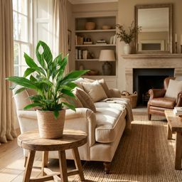 Spathiphyllum met Mand Zeegras naturel (8721042063526)