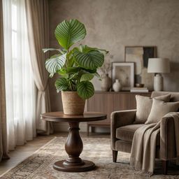 Calathea Orbifolia met Zeegras mand naturel (8721042063151)