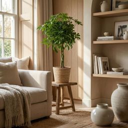 Schefflera Arab Nora met Mand Zeegras naturel (8721042063557)