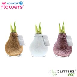 No Water Flowers Glitterz Charm Mix - 3 stuks - Ø7 cm (26829)