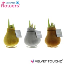 No Water Flowers Velvet Touchz Metallic Mix - 3 stuks - Ø7 cm (26980)