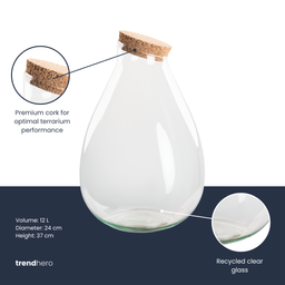 Terrarium fles met kurk - Drop XL - Ø 24 cm ↑ 37 cm (8720275495099)