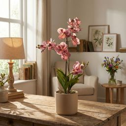 Orchidee Vanda kunstplant 60 cm - Oudroze - In pot - Artificial plant (8714344331912)