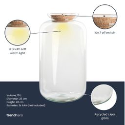 Terrarium fles met verlichting - Sven XL - Ø 23 cm ↑ 43 cm (8717336483354)