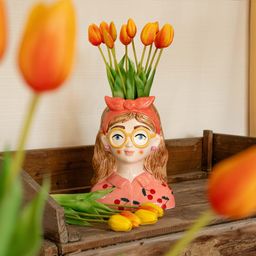 Vaas Jessie Strik + 10x real touch Tulpen Orange (8720872023816)