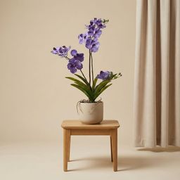 Orchidee Vanda kunstplant 60 cm - Paars - In pot - Artificial plant (8714344331929)