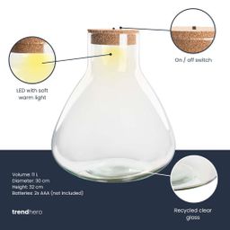 Terrarium fles met verlichting - Sam XL - Ø 30 cm ↑ 32 cm (8720872023625)