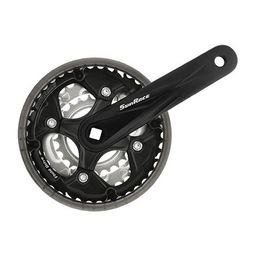 Crankstel SunRace FCM500 -2mm 24-34-42 170mm m/CG zw/zilv (4710944249699)