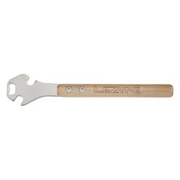 Lezyne Classic pedal rod - wood handle, chromoly steel head with 15mm wrench openings at 30 and 60 degrees, bottle opener (4712805975914)