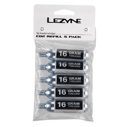 Lezyne 16g co2 - refill pack (5 pcs) silver (4712805974368)