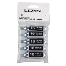 Lezyne 16g co2 - refill pack (5 pcs) silver (4712805974368)