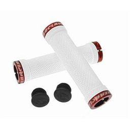 Lizardskins Handvaten lock-on bearclaw - wit rode clamps (0696260990023)