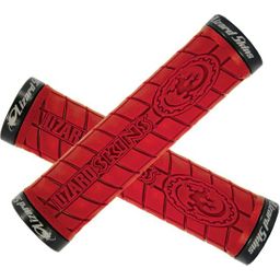 Lizardskins Handvaten lock-on logo - rood zwarte clamps (0696260560509)