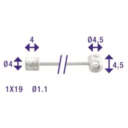 Elvedes Derailleurkabel 2.25m 2 nippel 6400rvs nexus-sunt- (8716706001709)