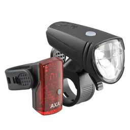 Axa greenline set voor+achter 15 lux - 1 led oplaa (8713249252155)