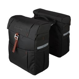 Gazelle Dubbele fietstas met MIK adapter - zwart/bruin (8714827982464)