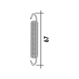 Uitlaat trekveerset Polini rvs met rubber 67mm (8054705073083)