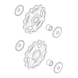 Derailleur wieltje Shimano 8v set 2007 alivio boven+onder (4524667194002)