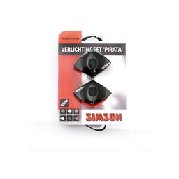 Batterijlampjes Simson "Pirata" set voor en achter, klittebandbev.incl b (8711646207822)