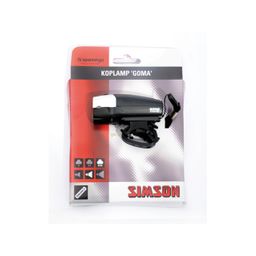 Batterijkoplamp Simson "Goma" 4 LED's body wit/zwart stuurmontage, in (8711646207846)