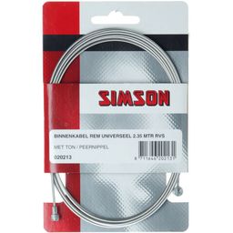 Binnenkabel Simson rem universeel 2.35m met ton/peernippel RVS per stuk (8711646202131)