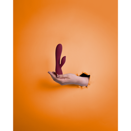 Loveline by shots Zachte Siliconen Konijn Vibrator - Donker Kers (8714273051486)