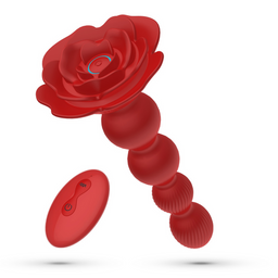 Crushious Rosaline - Draaibare Anale Rozenplug met Afstandsbediening - Rood (7403254158894)