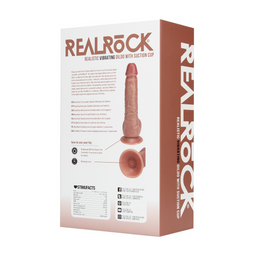 Realrock by shots Vibrerende Reguliere Rechte Penis met Ballen - 7 / 18 cm - Tan (8714273041739)