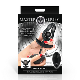 Xr brands Dark Pearl - Opblaasbare Vibrerende Anale Plug met Afstandsbediening - Zwart (848518056719)