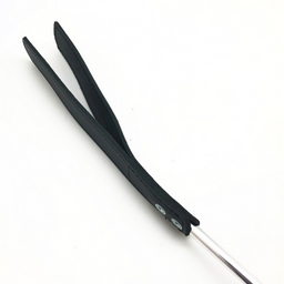 Red leather Whip - Metaal en Leer - 70,5 cm - Zwart/Zilver (3701019810532)