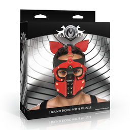 Xr brands Hondenkap met Muilkorf - Zwart/Rood (848518055750)