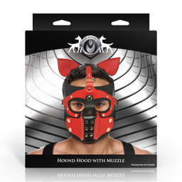 Xr brands Hondenkap met Muilkorf - Zwart/Rood (848518055750)