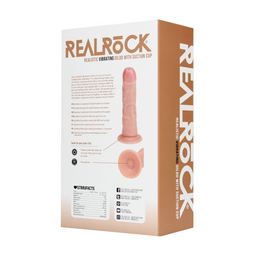 Realrock by shots Vibrerende Regelmatige Gebogen Dildo - 6 / 15,5 cm - Vlees (8714273041685)
