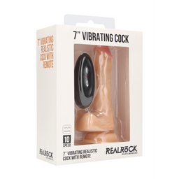 Realrock by shots Vibrerende Realistische Cock met Scrotum - 7 / 18 cm (8714273070753)