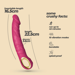 Crushious Magnus Bend - Realistische Flexibele Vibrator - Roze (7403254161092)