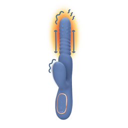 Loveline by shots Warmende Draaibare Kralen en Duwende Konijnen Vibrator - Blauw Nova (8714273049063)