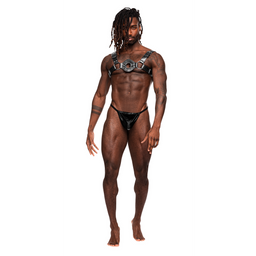 Male power Libra - Imitatie Leren Harnas - One Size - Zwart (845830087179)