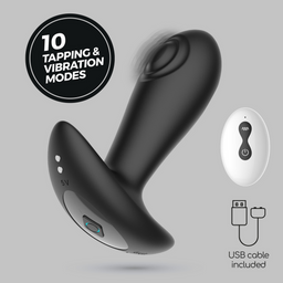 Crushious Octo - Tapping Anale Plug met Afstandsbediening - Zwart (7403254158917)